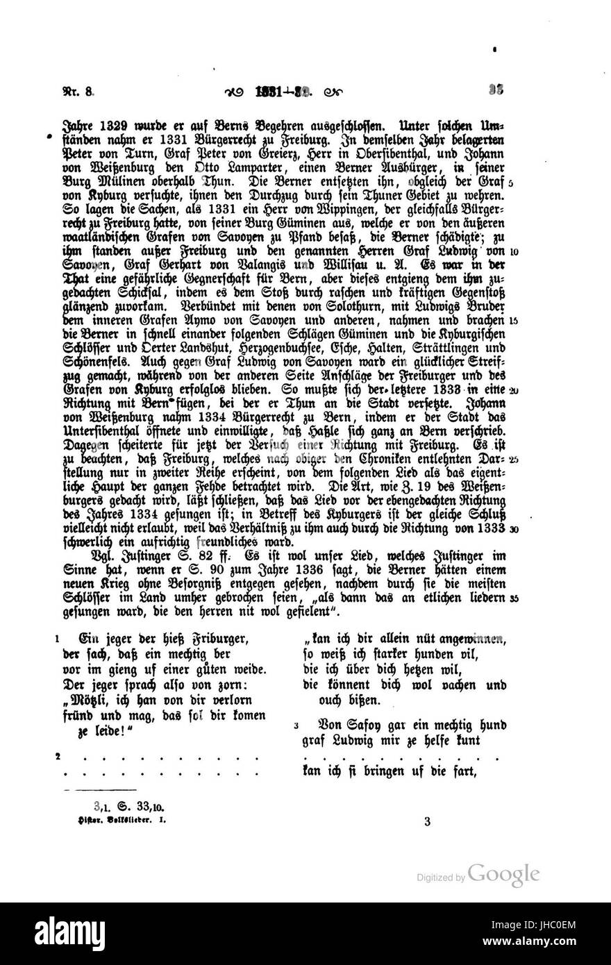 Liliencron Die Historischen Volkslieder der Deutschen 1 033 Foto Stock