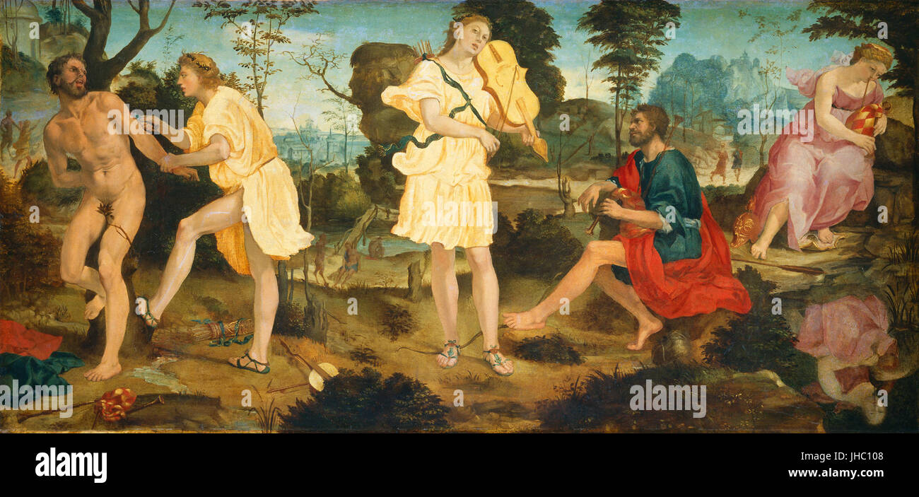 M Anselmi Apolo y Marsia 1540 National Gallery di Washington Samuel H. Kress col Foto Stock
