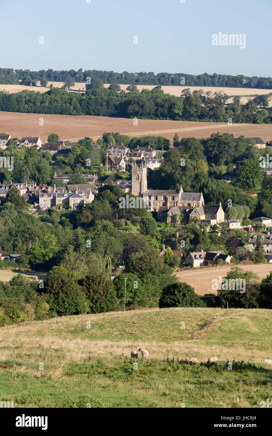 Vista sul villaggio Costwold di Blockley, Blockley, Cotswolds, Gloucestershire, England, Regno Unito, Europa Foto Stock