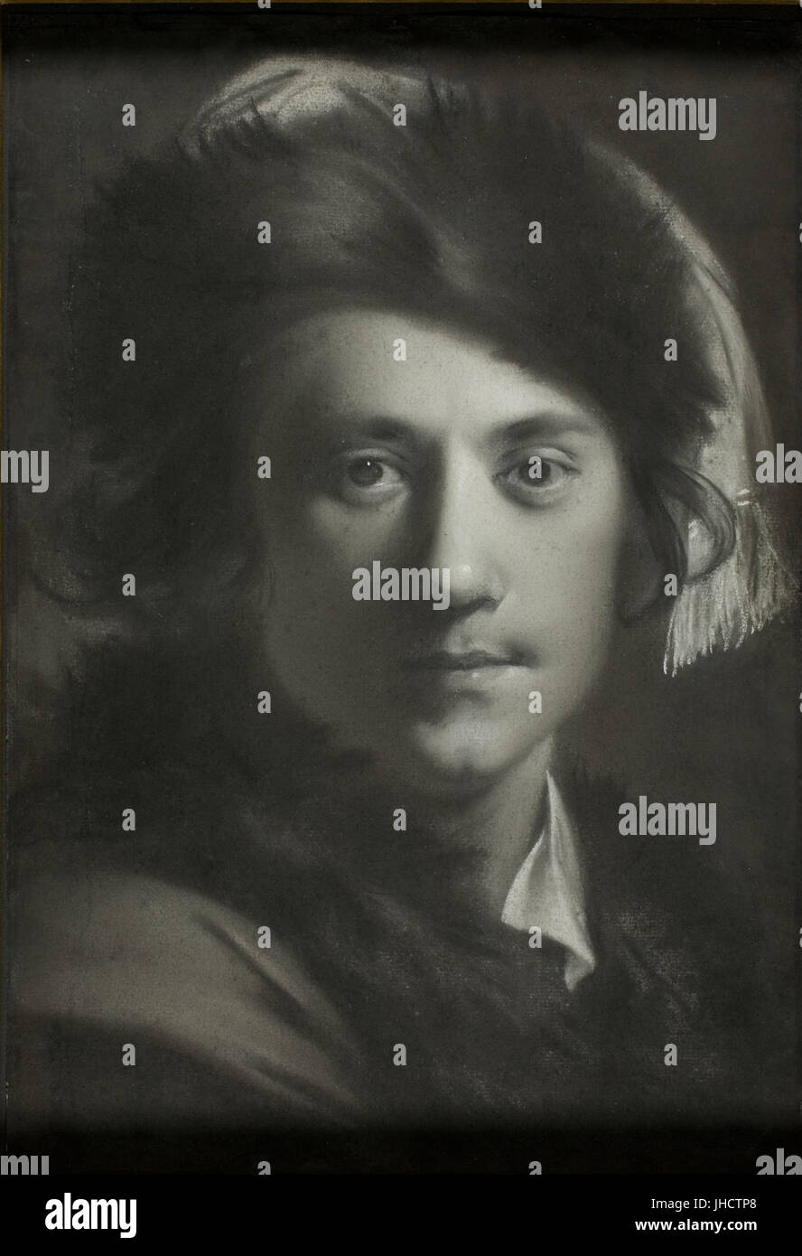 Joseph Wright di Derby - autoritratto in un cappuccio di pelliccia - Foto Stock