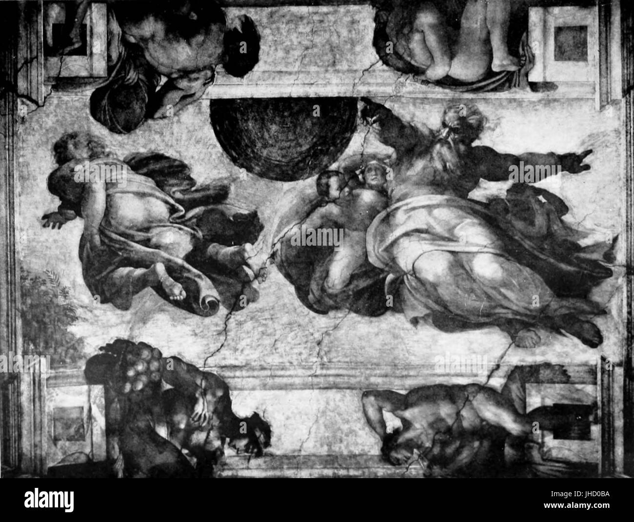 La vita di Michael Angelo, 1912 - Dio la creazione del sole e della luna Foto Stock