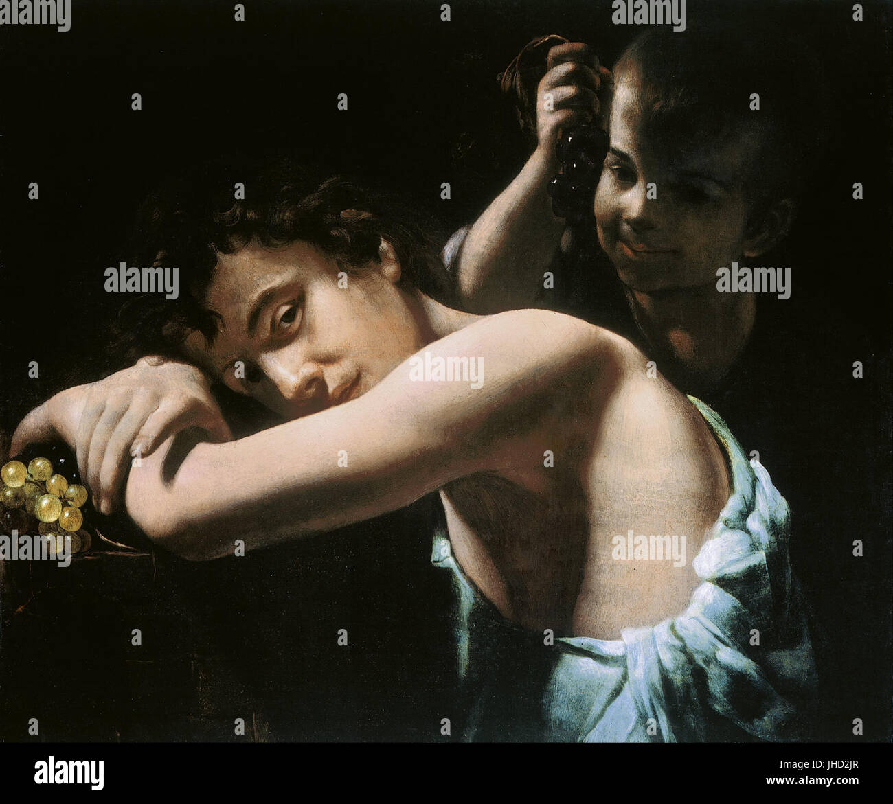 Giovanni B. Caracciolo (chiamato Battistello) - Due giovani con uve - Foto Stock