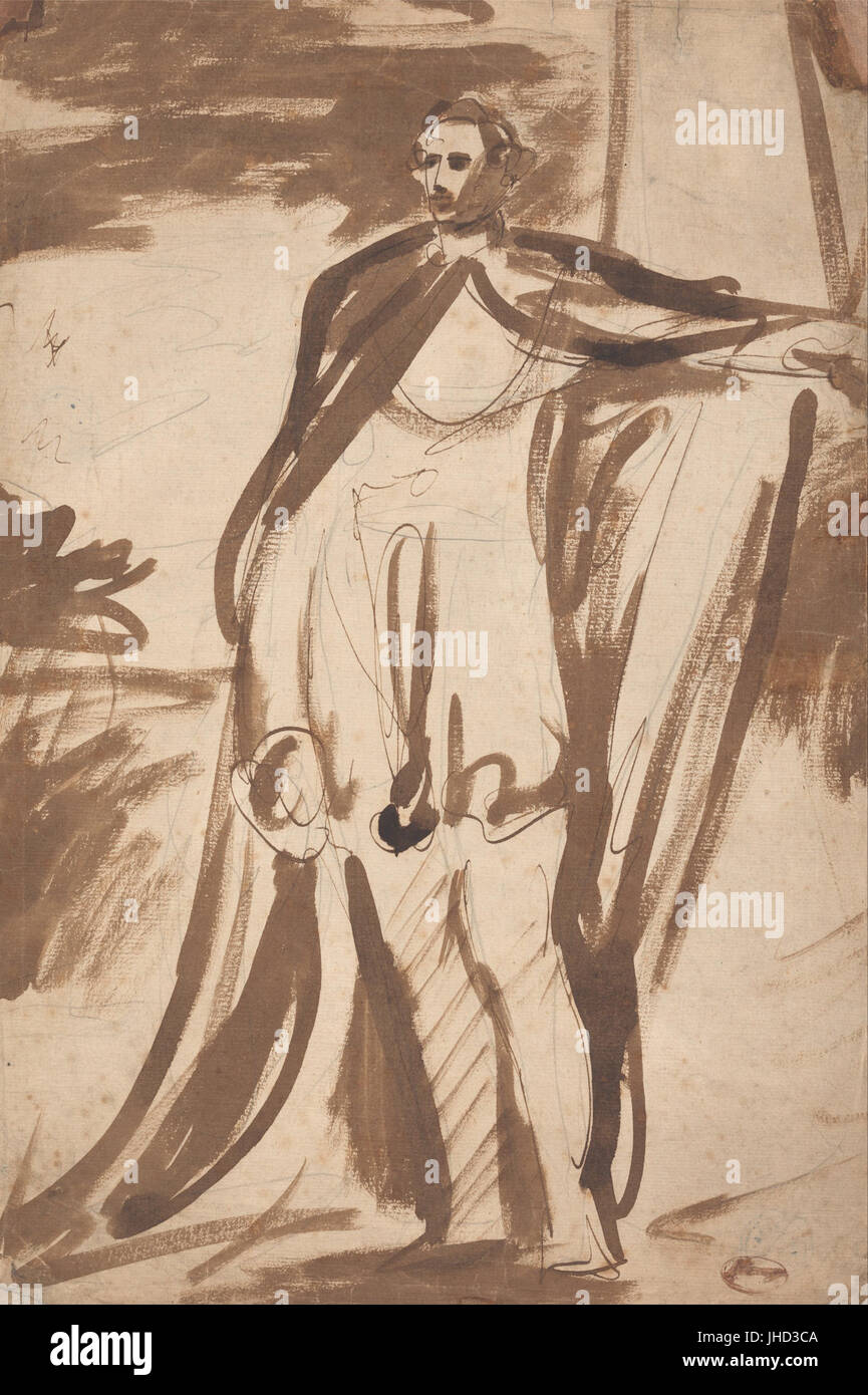 George Romney - Signore Salisbury, in piedi da un pilastro - Foto Stock