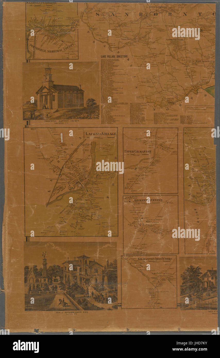 Mappa di Belknap County, New Hampshire (NYPL b11655870-5247840) Foto Stock