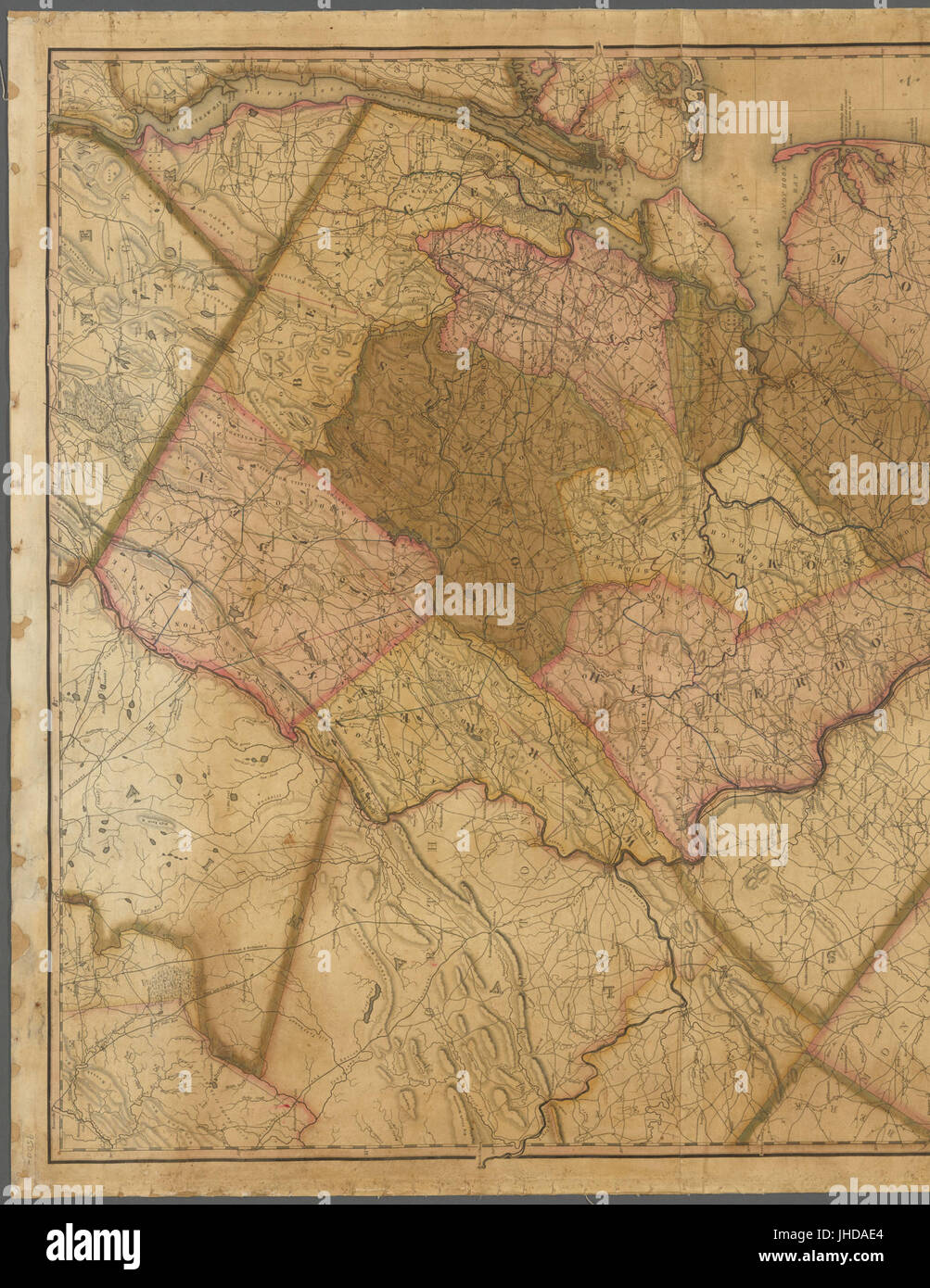 Una mappa dello stato del New Jersey con parte di Stati limitrofi (NYPL b18222671-5255487) Foto Stock