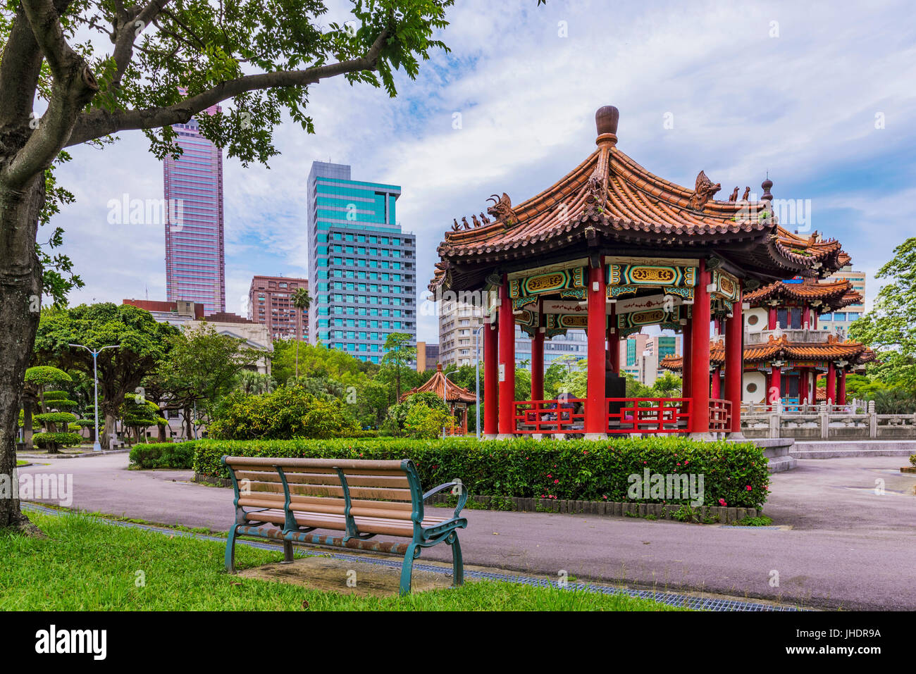 228 memorial il parco della pace tradizionale architettura Cinese a Taipei Foto Stock