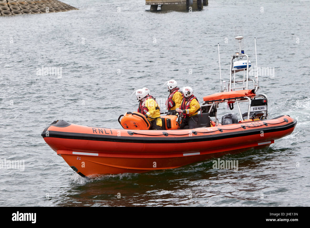 Bangor rnli scialuppa di salvataggio jessie hillyard sulla dimostrazione di sicurezza Irlanda del Nord Foto Stock