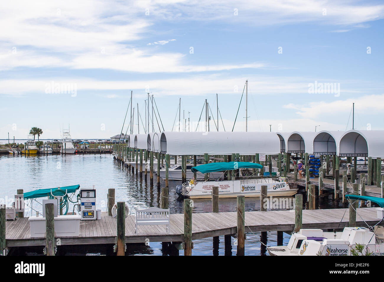 Luglio 2017, Porta San Joe, Florida: Porto San Joe Marina Foto Stock