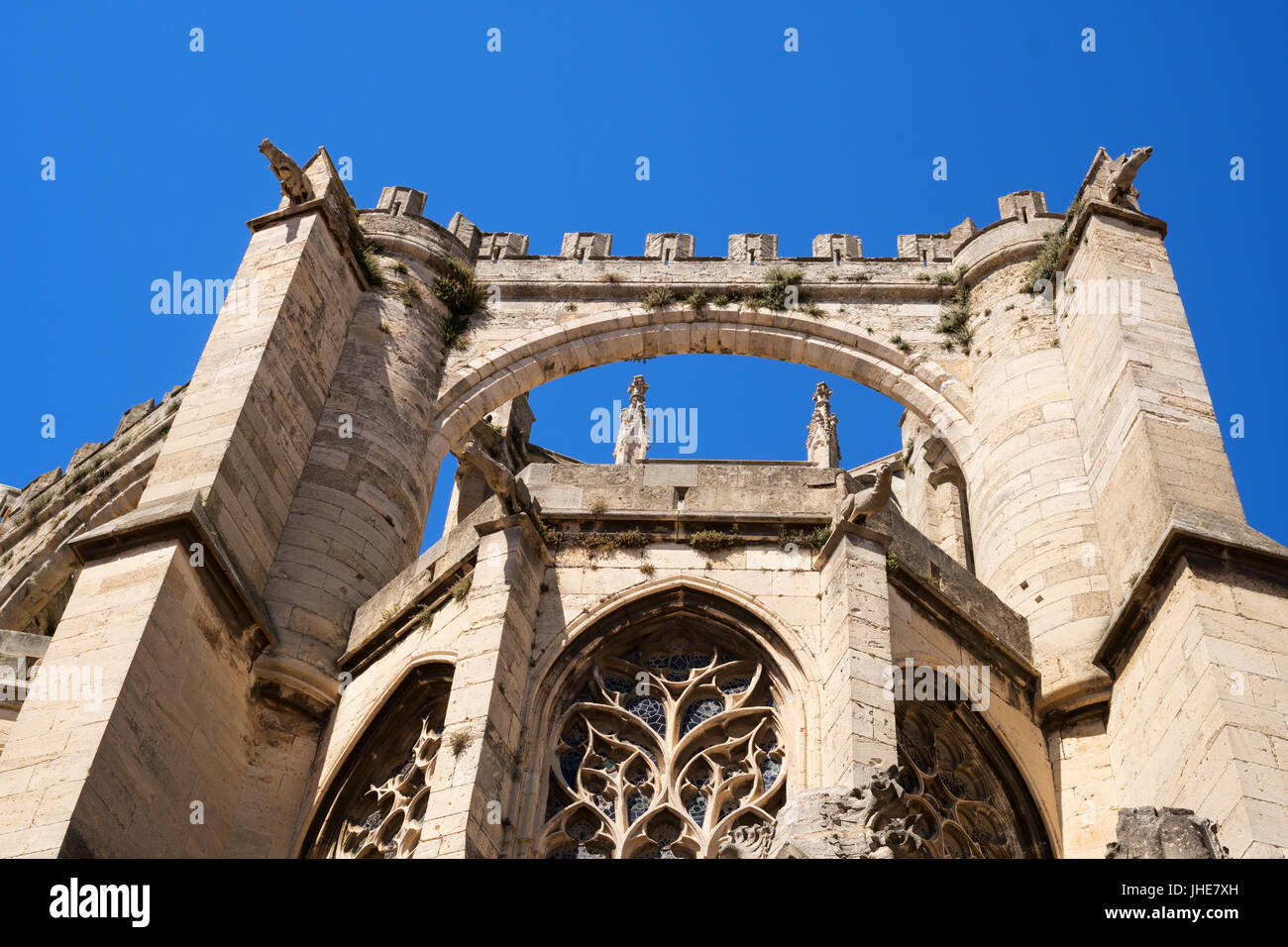 Dettagli architettonici Narbonne cattedrale, Occitanie, Francia Foto Stock