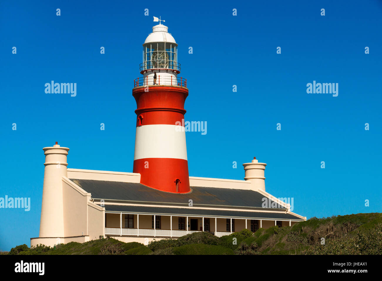 Cape Agulhas faro, Western Cape, Sud Africa Foto Stock