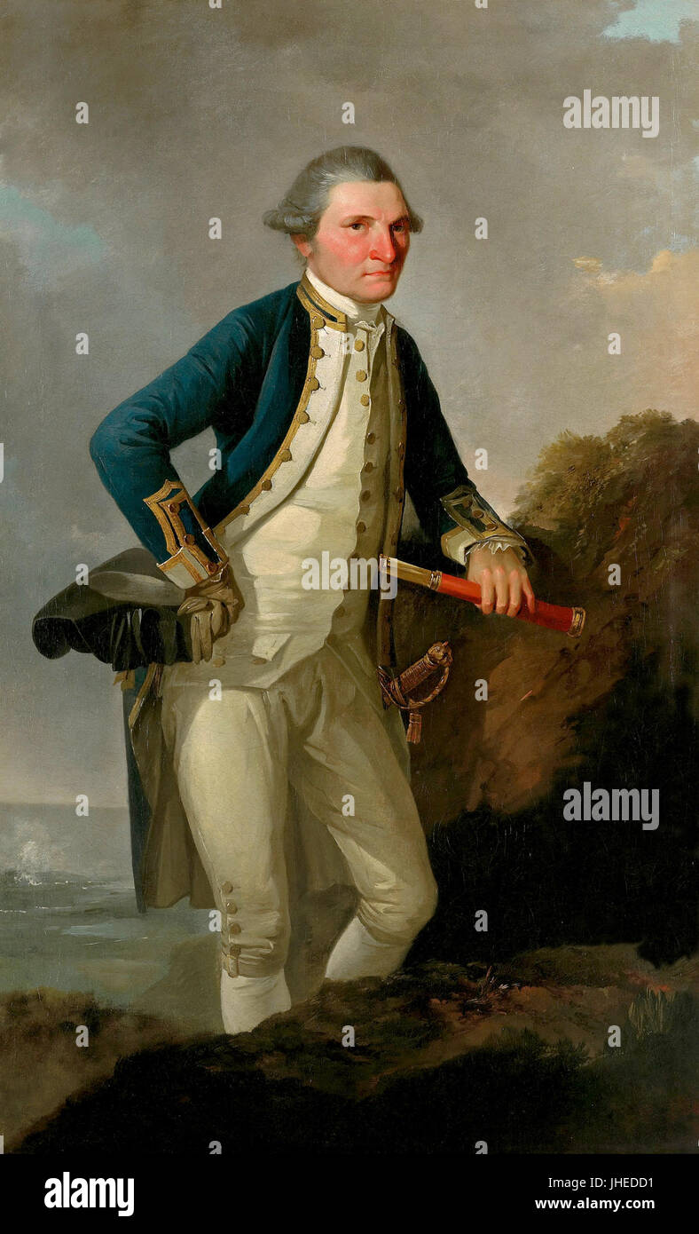 John Webber - Ritratto del capitano James Cook - Foto Stock