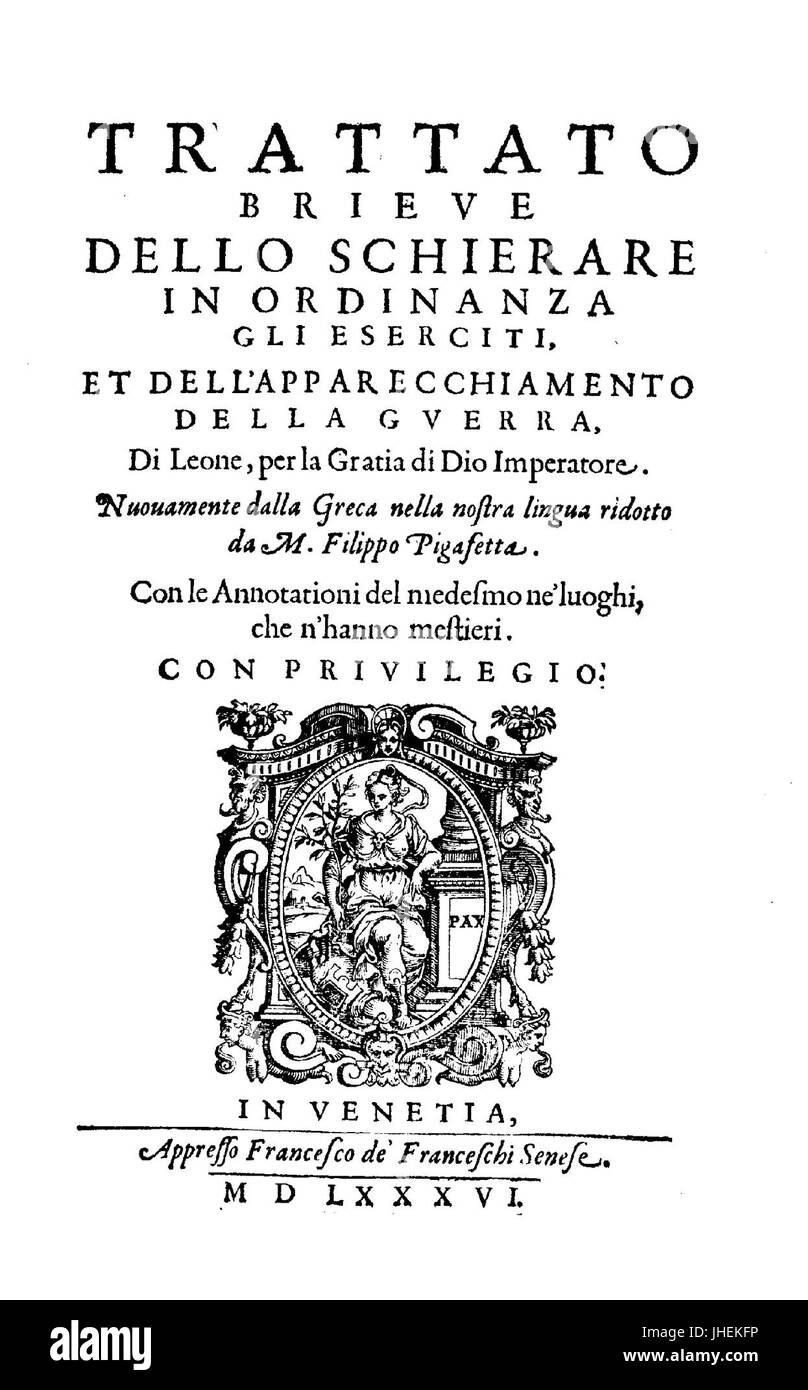 Leo - Tactica, sive de instruendis aciebus, 1586 - 1435950 F Foto Stock