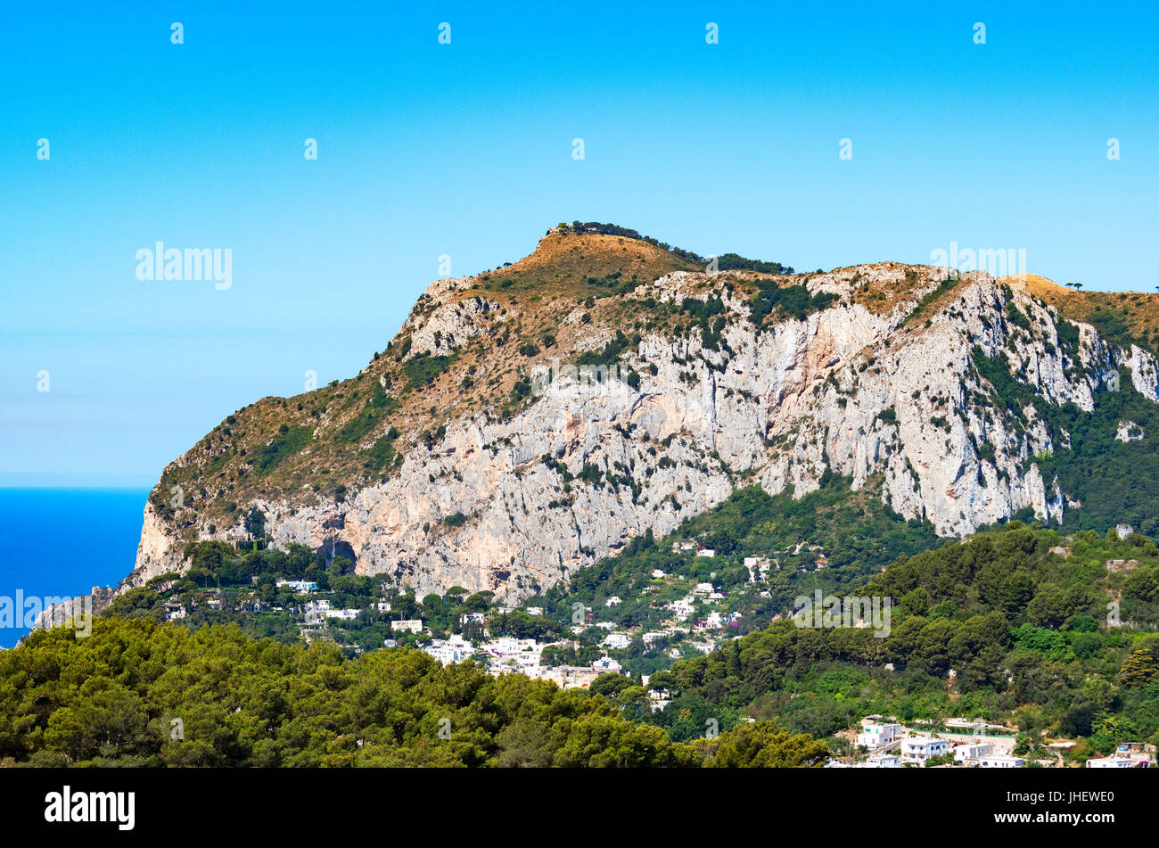 Monte Solaro sull isola di Capri Nel Golfo di Napoli, Italia. Foto Stock