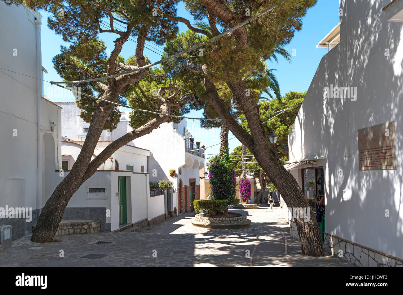 L antico quartiere boffe in Anacapri sull'isola di Capri, Italia. Foto Stock