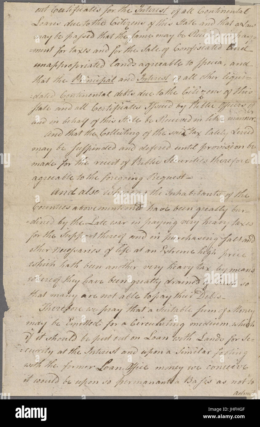 Petizione al New York Legislatore dello stato degli abbonati, Freeholders, e gli abitanti della Contea di Orange (NYPL b11868620-5337349) Foto Stock