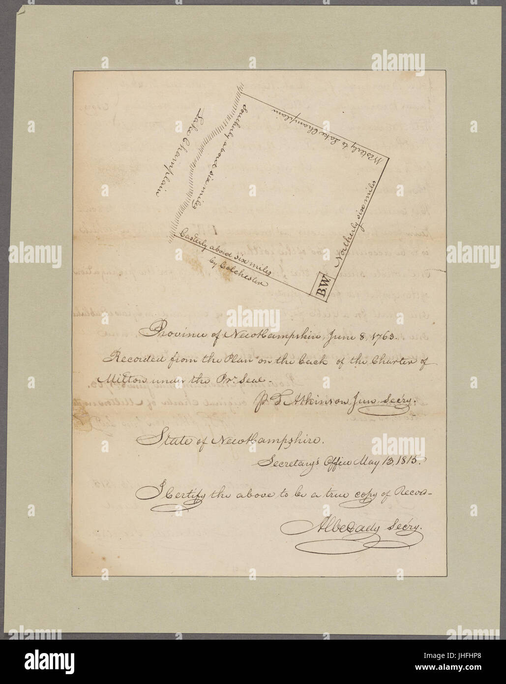 Carta di Milton, New Hampshire (NYPL b11868620-5351601) Foto Stock