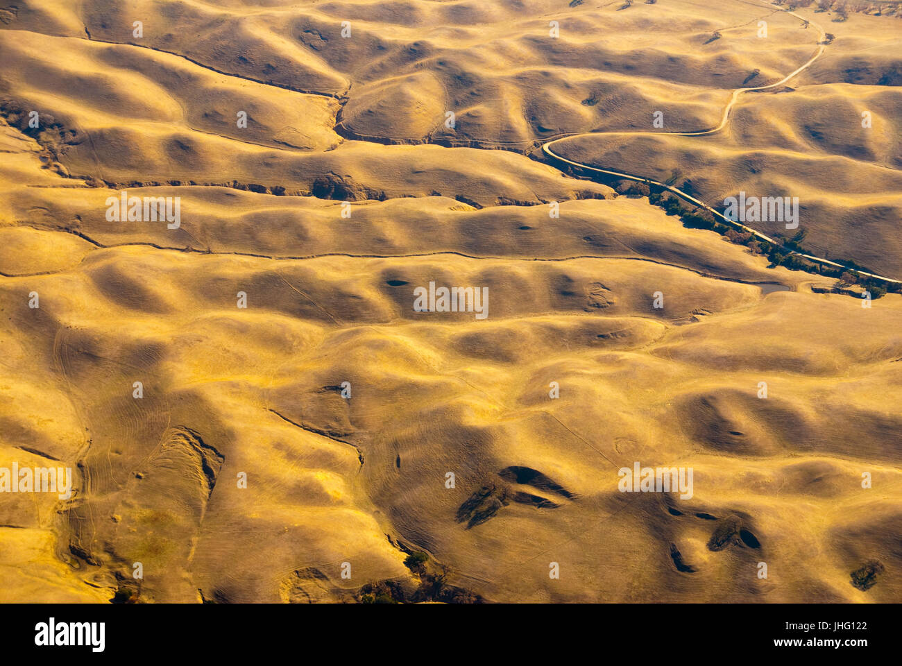 Volare al di sopra della California in un piccolo aereo Foto Stock