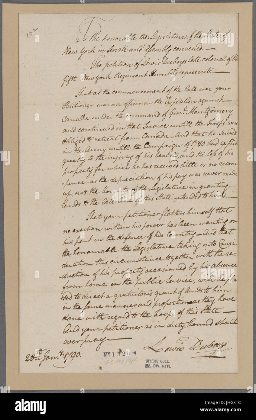 Dubois, Lewis. Per la legislatura dello Stato di New York (NYPL b11868620-5376810) Foto Stock