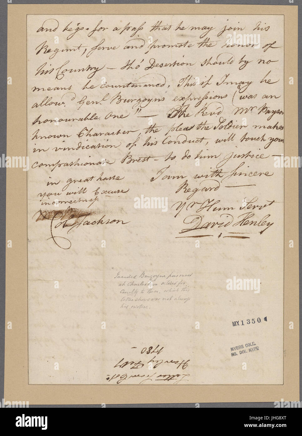 Henley, David. Boston. Per il colonnello Jackson (NYPL b11868620-5376858) Foto Stock