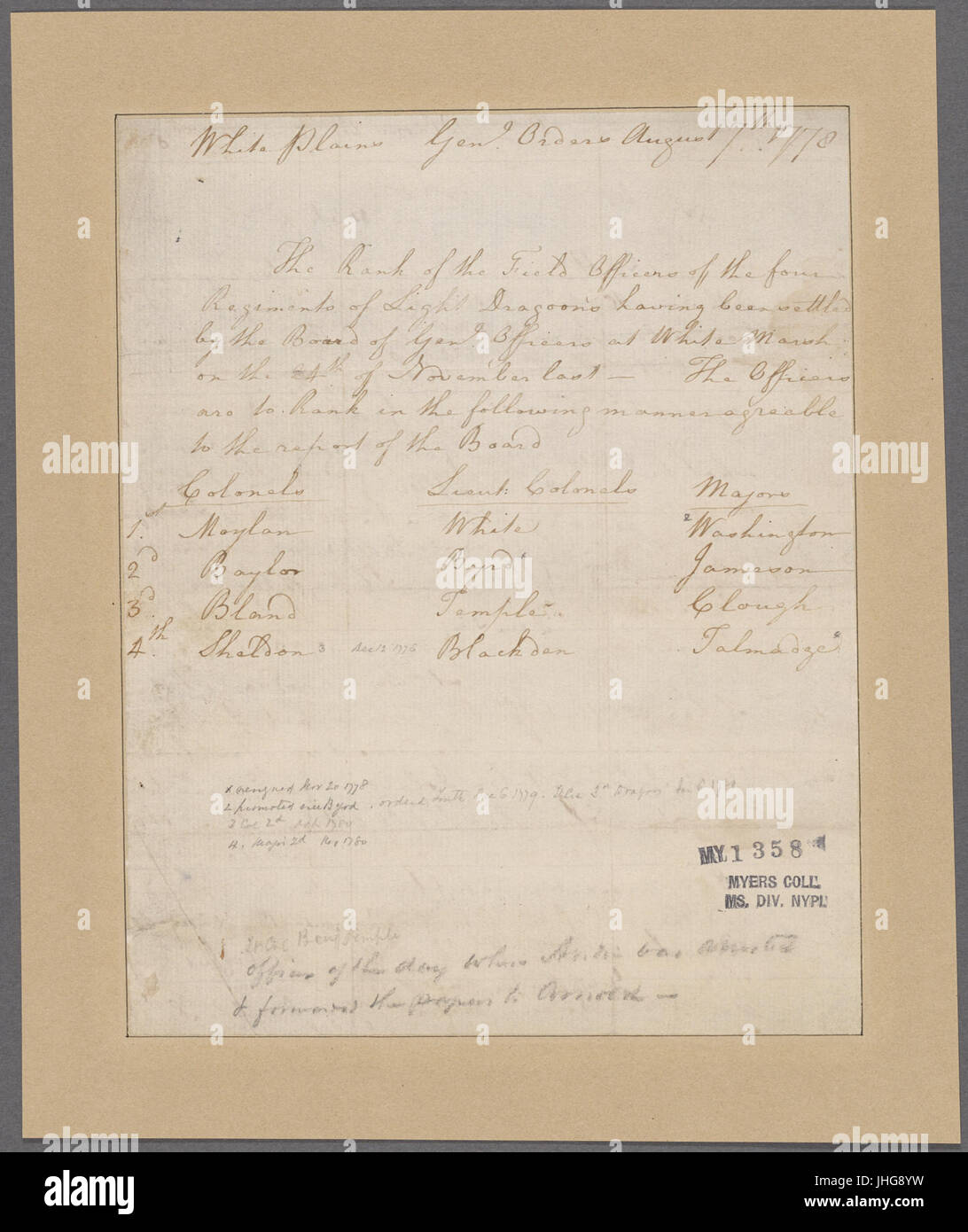 Jameson, John. White Plains. Al Colonnello (blanda) (NYPL b11868620-5376874) Foto Stock