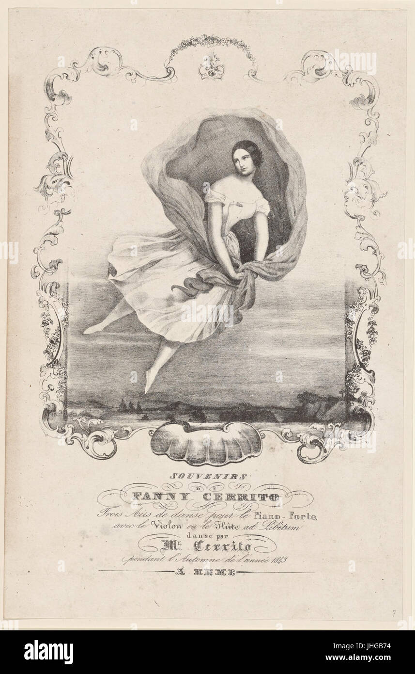 Negozio di souvenir de Fanny Cerrito, trois airs de danse Pour le piano-forte (NYPL b12147560-5096250) Foto Stock