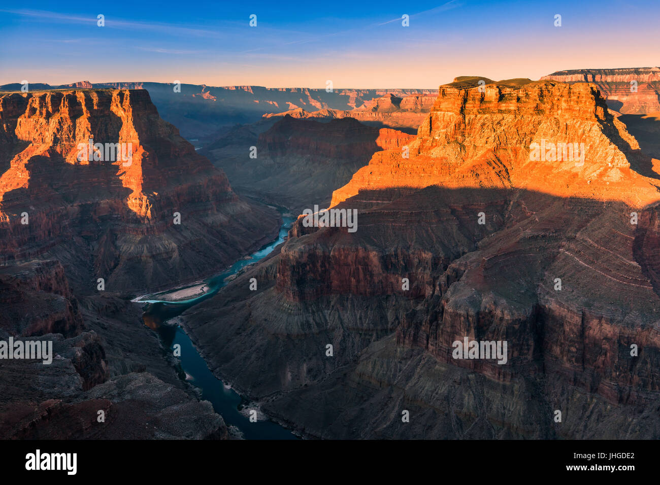 La confluenza dei principali e Little Colorado fiumi, il Parco Nazionale del Grand Canyon, Arizona, Stati Uniti d'America Foto Stock