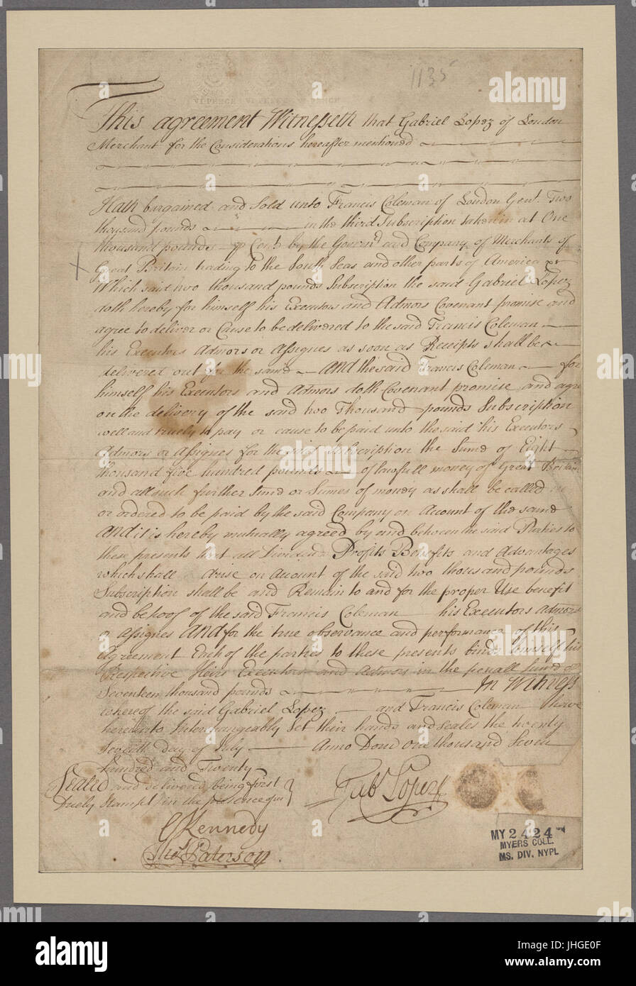 South Sea Company. Gabriel Lopez (NYPL b11868620-5404488) Foto Stock