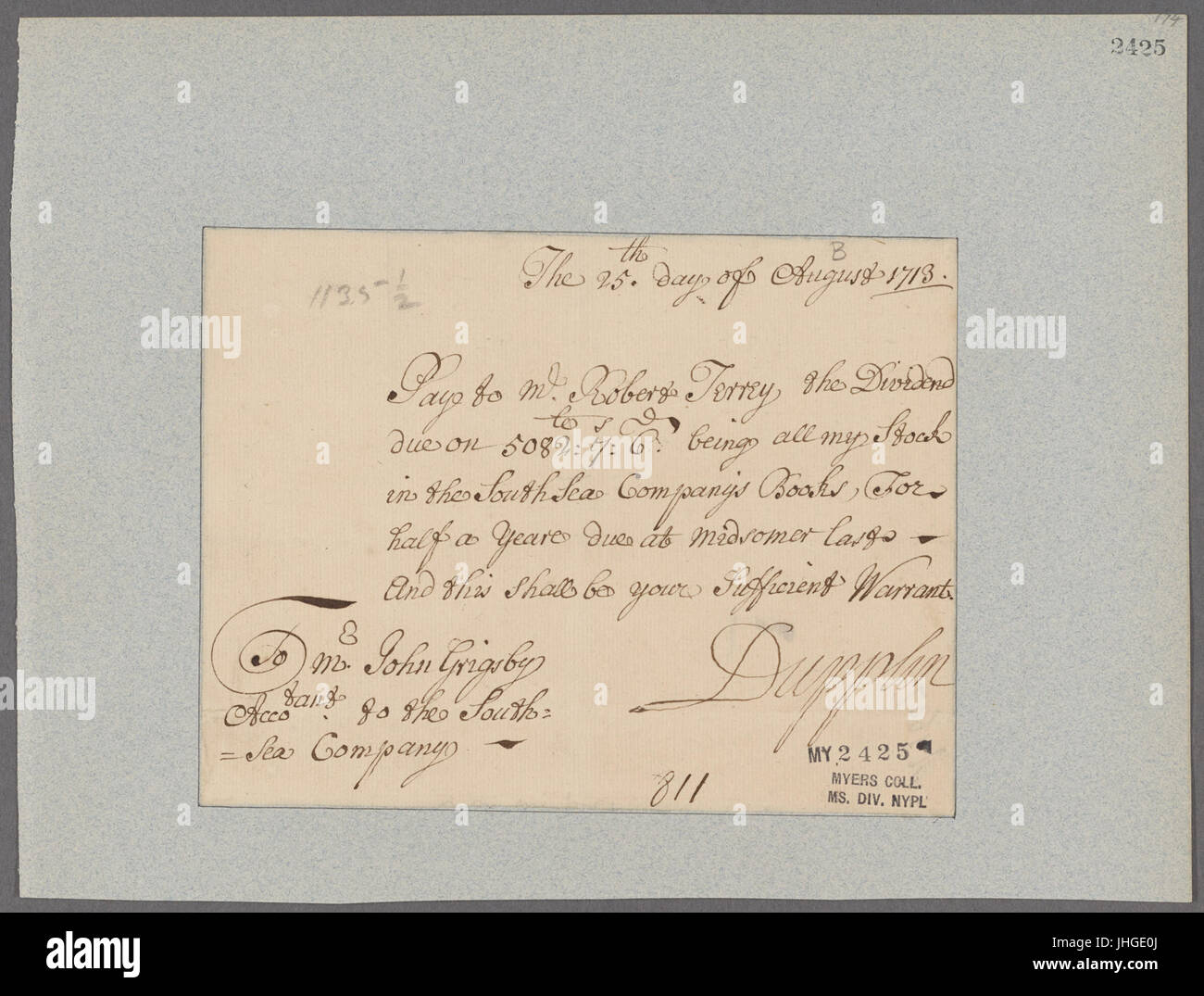 South Sea Company. Dupplin (NYPL b11868620-5404490) Foto Stock