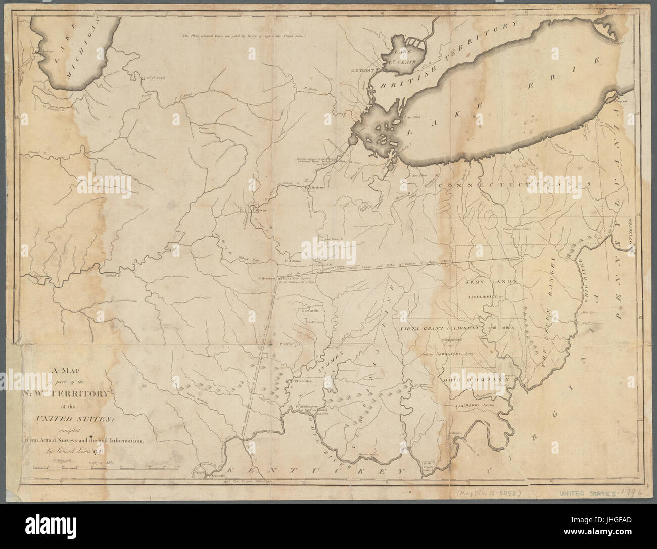 Una mappa di parte del N. W. territorio degli Stati Uniti (NYPL b20643865-5452686) Foto Stock