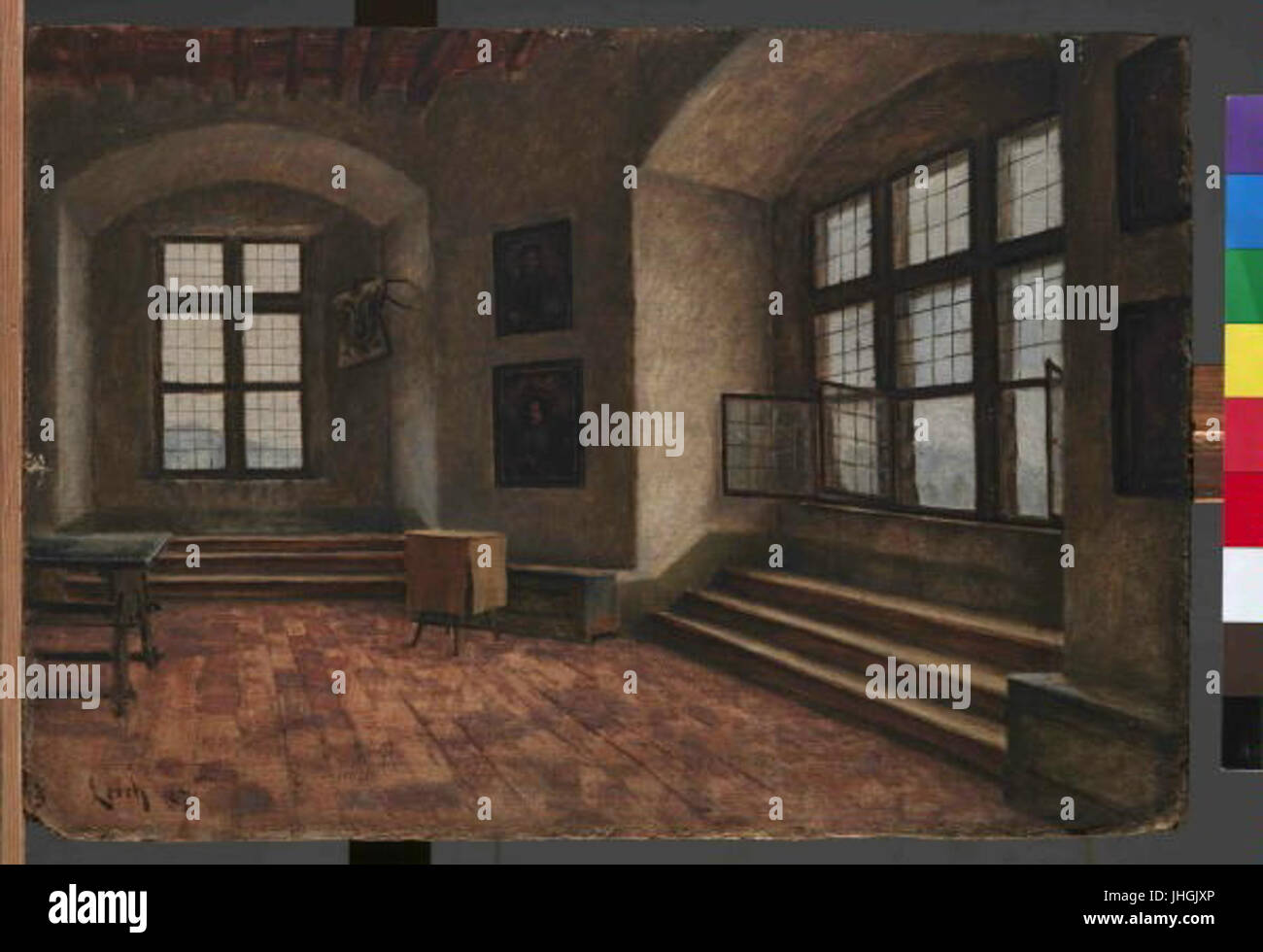 Lev Lerch 1856-1892 - Mistnost defenestrace na hrade prazskem I. Foto Stock