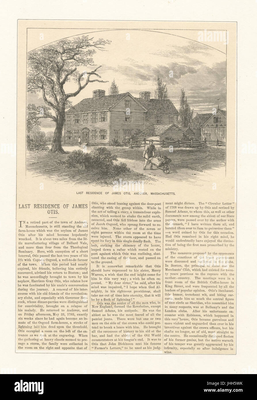 Ultima residenza di James Otis, Andover Massachusetts (NYPL ADE-251076-478477) Foto Stock