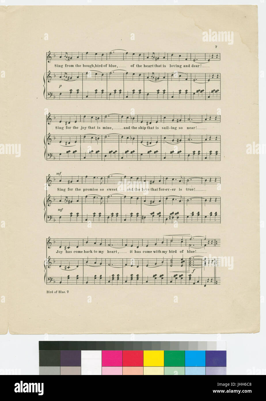 Uccello blu - valzer canzone (NYPL ADE-446476-1627132) Foto Stock