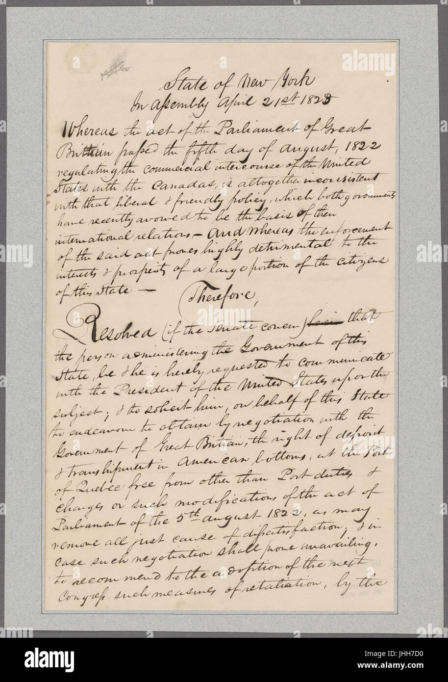 (Yates, Joseph C.), al destinatario. Stato di New York nel gruppo (NYPL b11868620-5392664) Foto Stock