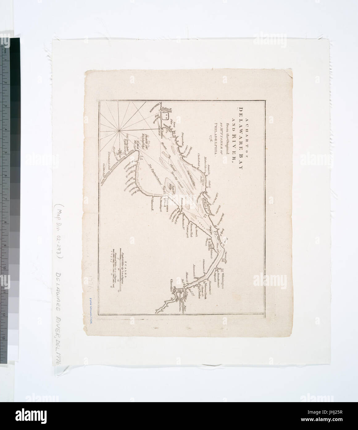 Un grafico del Delaware Bay e il fiume; dall'originale dal sig. Fisher di Philadelphia, 1776 (NYPL b14963773-465942) Foto Stock