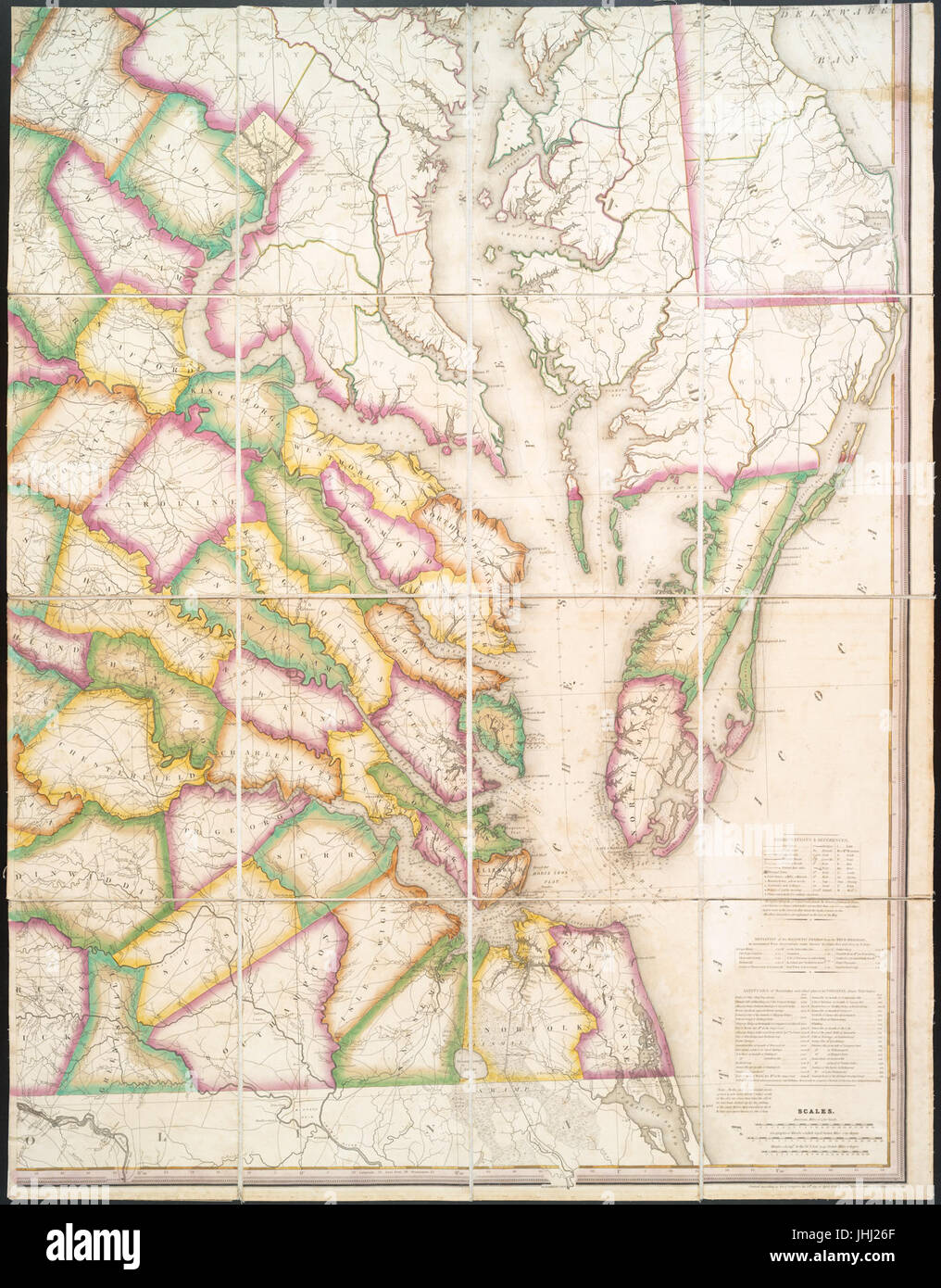 Mappa dello stato della Virginia (NYPL b15063208-489839 2) Foto Stock