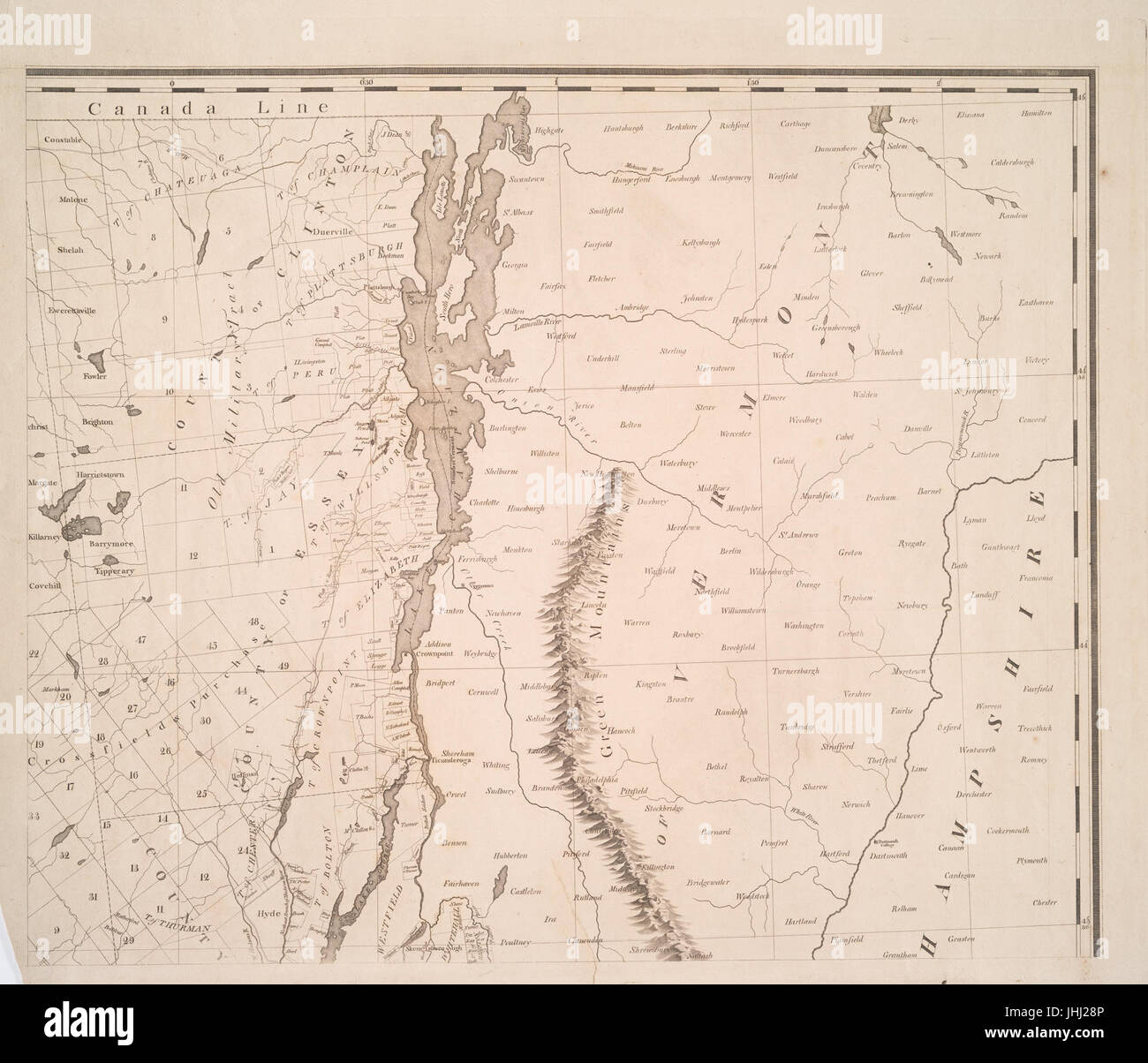 Mappa dello stato di New York (NYPL b14919980-2020734) Foto Stock