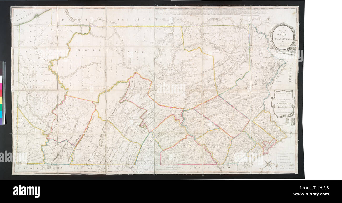 Una mappa dello stato della Pennsylvania (NYPL b14026308-434849) Foto Stock