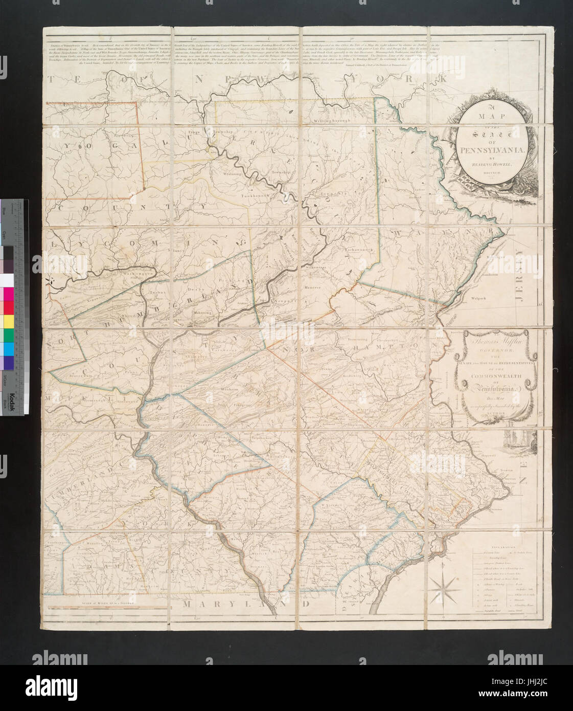 Una mappa dello stato della Pennsylvania (NYPL b14026308-1260444) Foto Stock