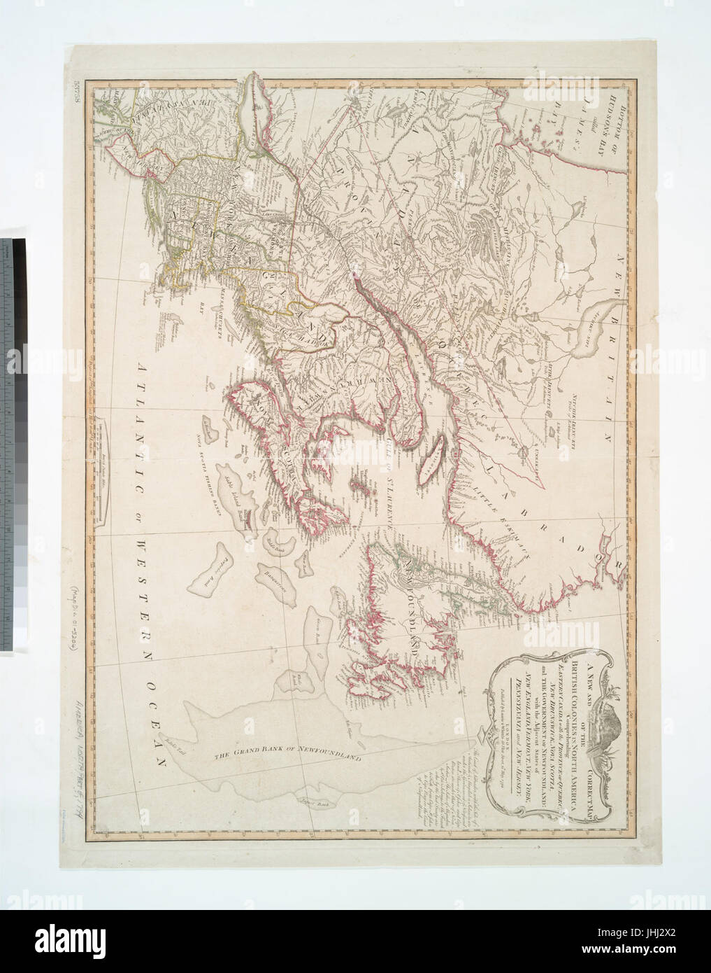 Un nuovo e corretto mappa delle colonie britanniche in Nord America la comprensione Canada orientale con la provincia del Québec, New Brunswick, Nova Scotia, e il governo di Terranova - con (NYPL b14942803-489830) Foto Stock