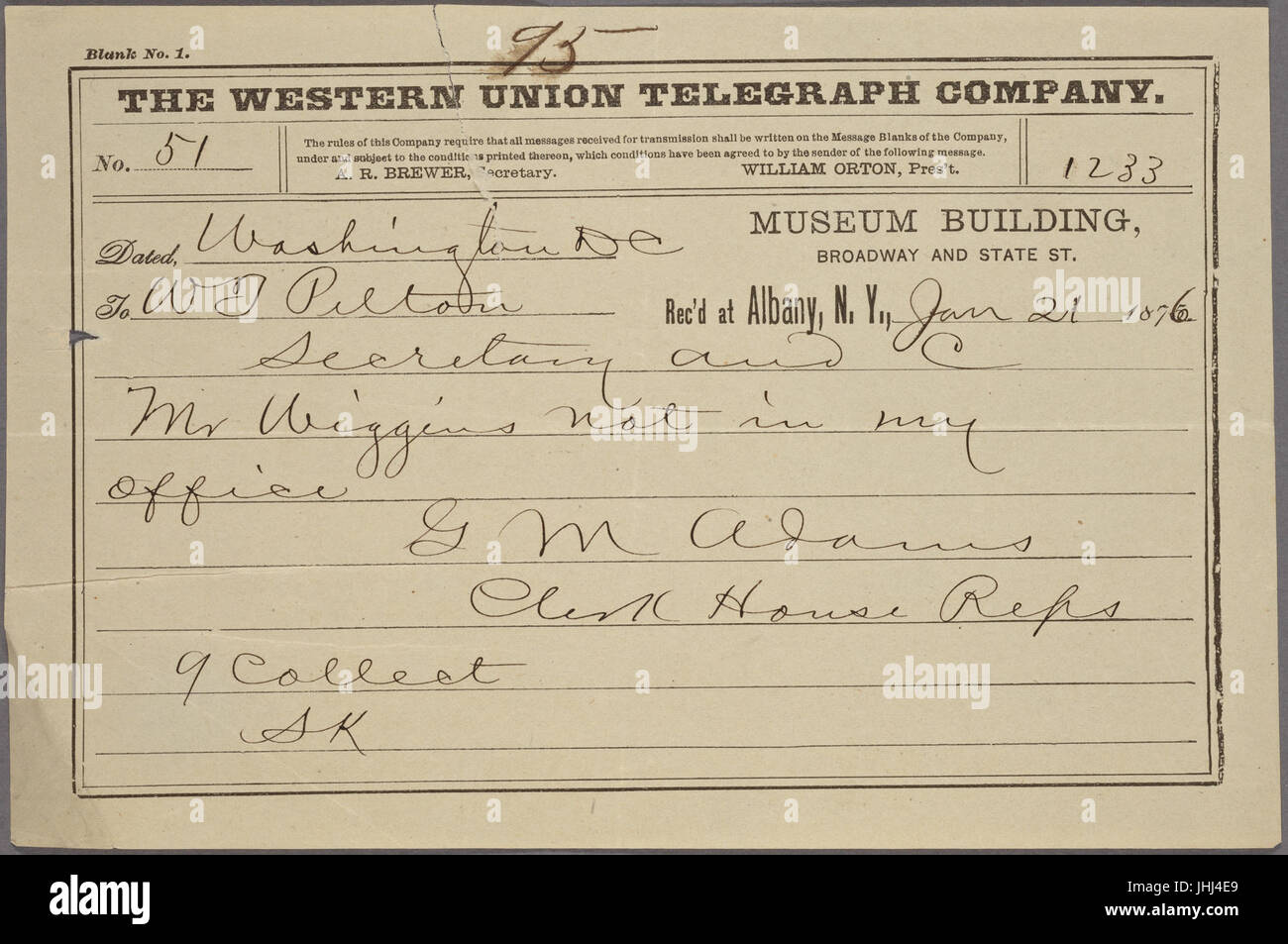 I. D. Tweed anello, 1876-1877 (NYPL b11652246-3979395) Foto Stock