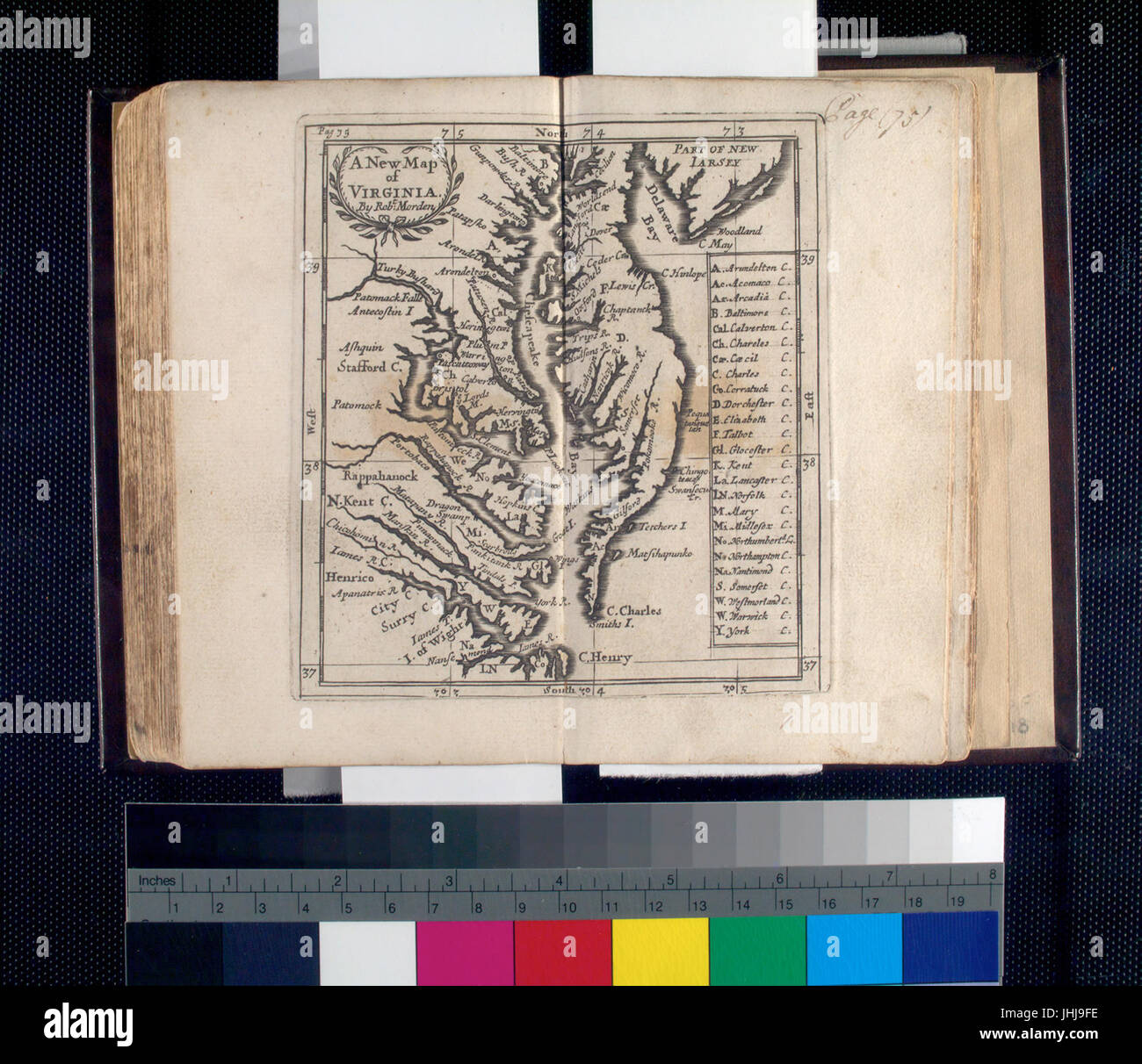 Una nuova mappa della Virginia (NYPL b15267126-433722) Foto Stock