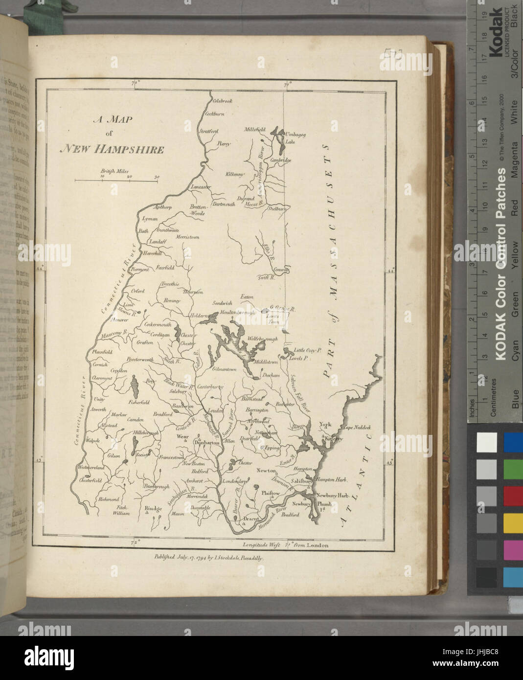 Una mappa del New Hampshire (NYPL b14115138-1567520) Foto Stock