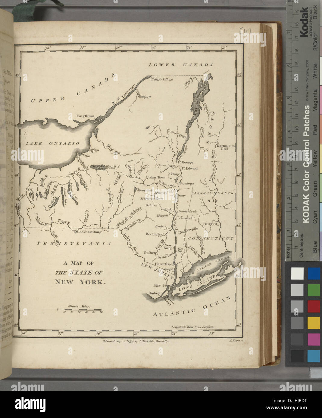 Una mappa dello stato di New York (NYPL b14115138-1567524) Foto Stock