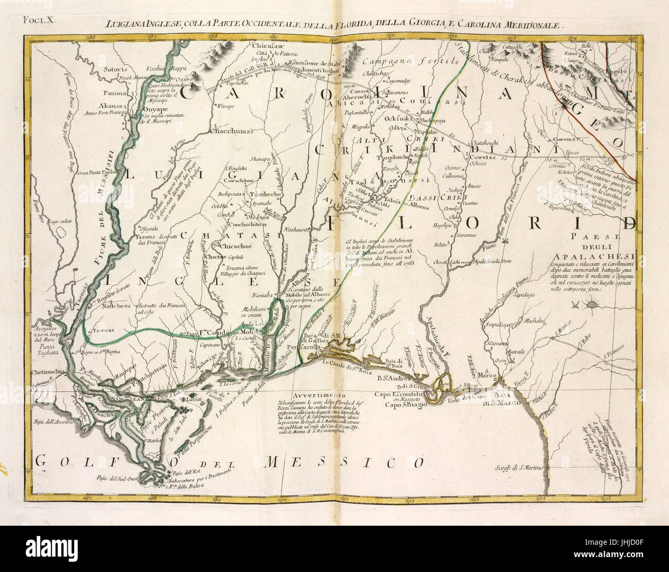 Luigiana Inglese, colla parte occidentale, della Florida, della Georgia, e Carolina Merid(i)onale (NYPL b15320487-1630398) Foto Stock