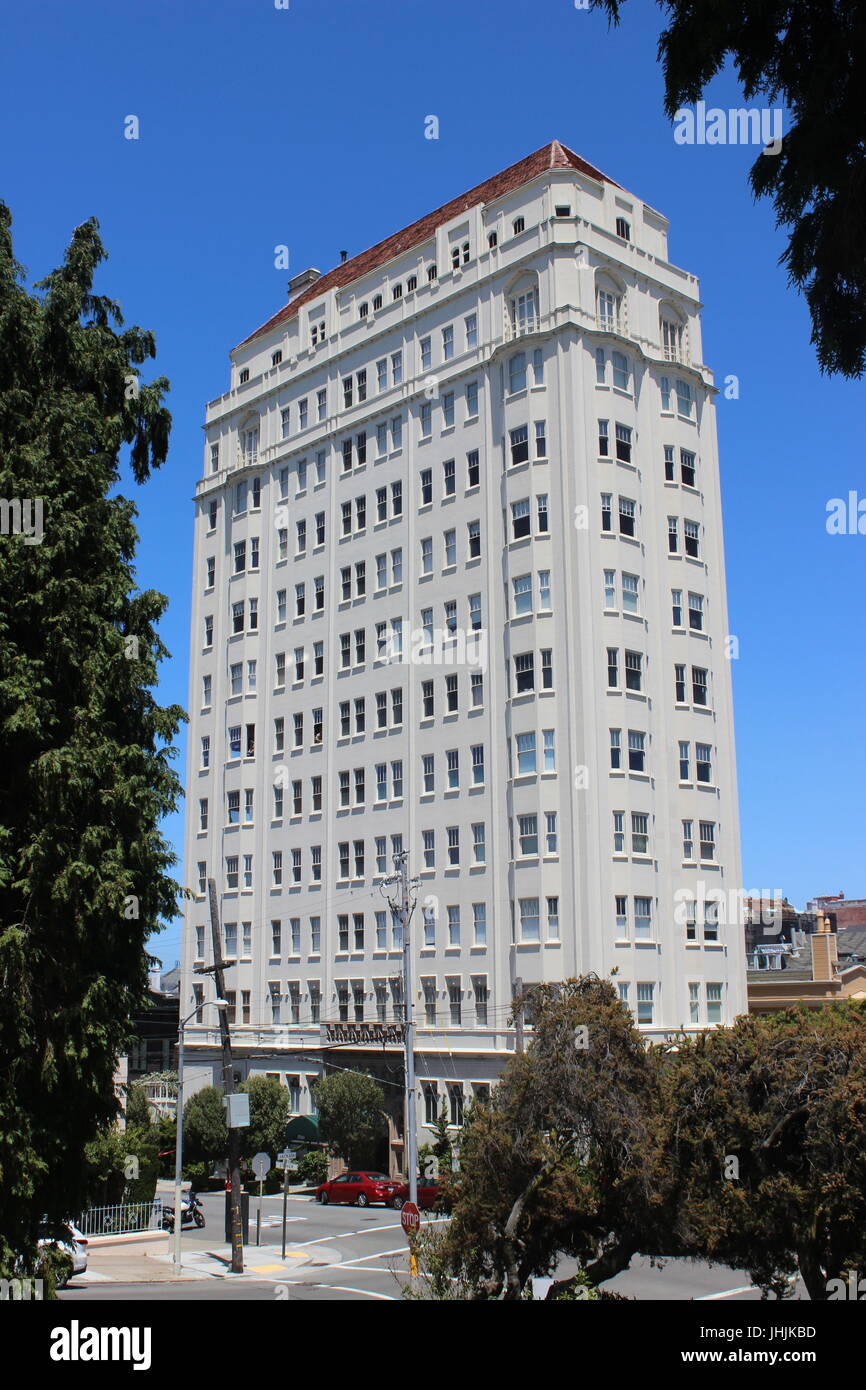 2500 Steiner Street Apartments, costruito 1927, Pacific Heights, San Francisco, California Foto Stock