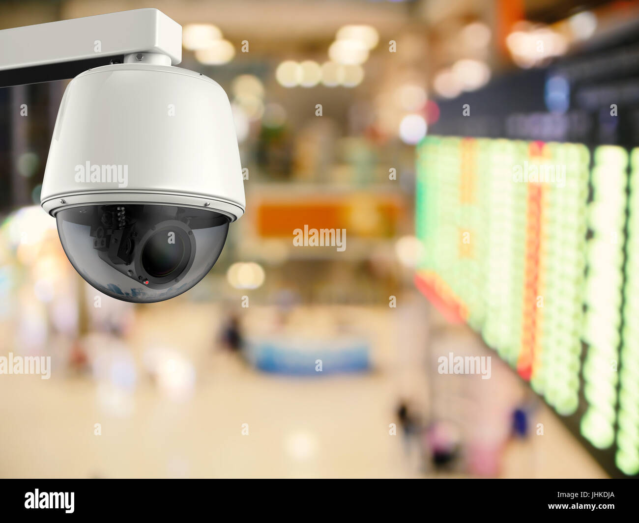3D rendering security fotocamera o telecamera TVCC in aeroporto Foto stock  - Alamy