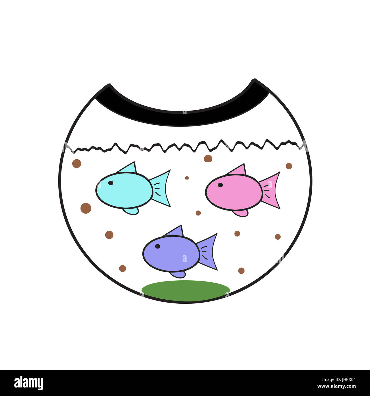 Pesce,clipart per scuola di pesce su bianco Foto Stock