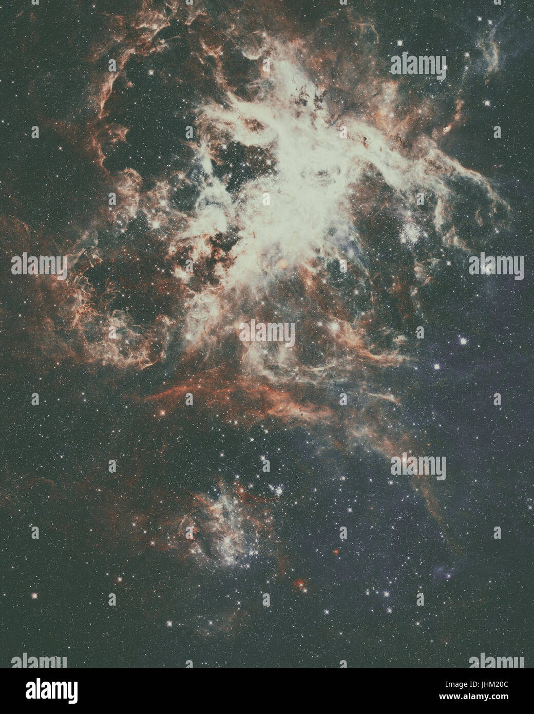 Regione Star-Forming nel super star cluster chiamato R136. Il Tarantula Nebula o 30 Doradus è un H II nella regione della grande Magellanic Cloud. Elemento Foto Stock
