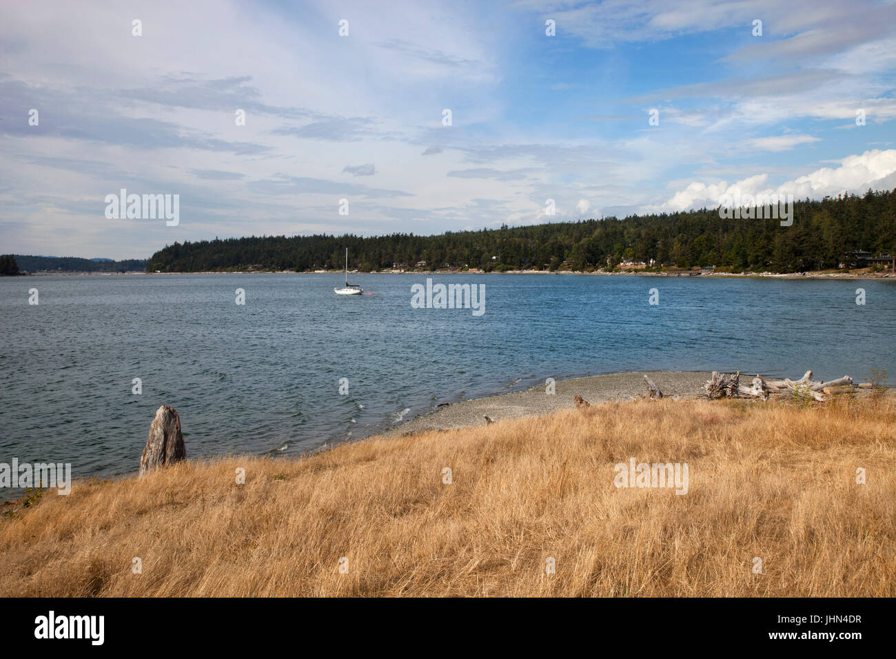 La Conner Campeggio, Swinomish Indian Reservation, Skagit Bay, Fidalgo Island, La Conner, nello Stato di Washington, USA, America Foto Stock
