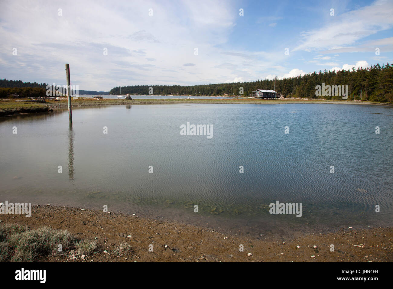 La Conner Campeggio, Swinomish Indian Reservation, Skagit Bay, Fidalgo Island, La Conner, nello Stato di Washington, USA, America Foto Stock
